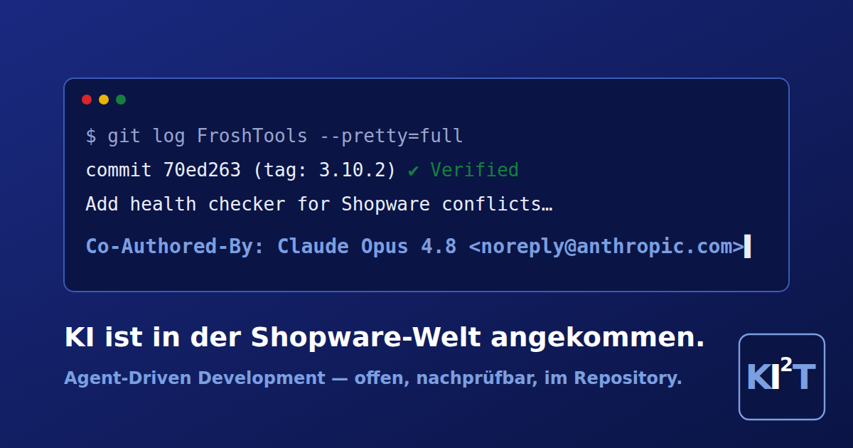 Terminal mit git log: Co-Authored-By Claude in FroshTools-Commits